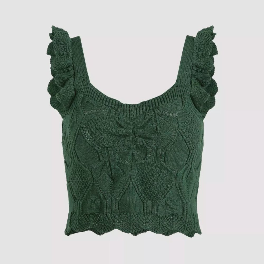 Cider / Ruffle Knit Tank Top